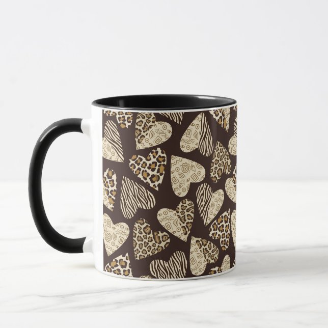 Mug Peau d'animal avec des coeurs (Gauche)