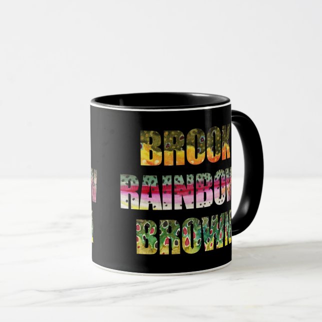 Mug Peau de truite du ruisseau, arc-en-ciel, Brown (Devant droit)