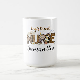 Mug Peau léopard moderne Infirmière Brown