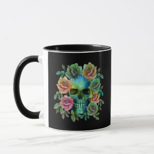 MUG PEAU VERT MORT AVEC FLEURS