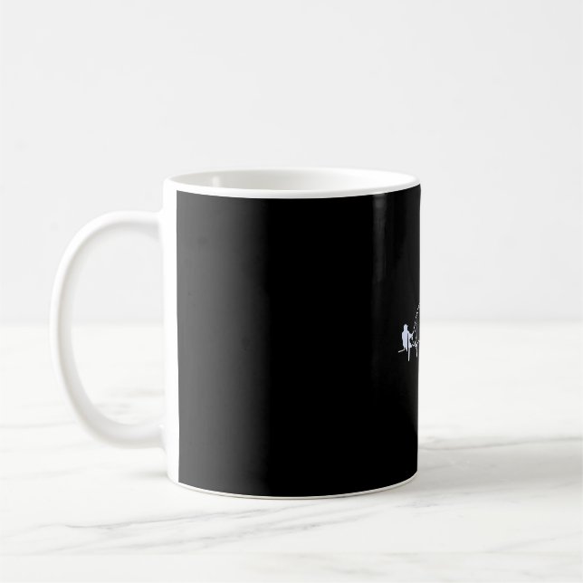 Mug Pêche à la mouche Poisson à battement de coeur EKG (Gauche)