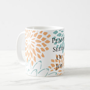 Mug Pêche Aqua Floral Fleurs Graines de Joie Rêve Poèm