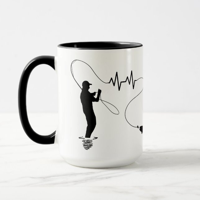 Mug Pêche Camion de truite à battement de coeur Pêche  (Gauche)