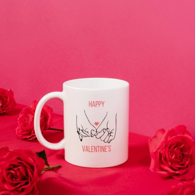 Mug Pêche et noir esthétique Bonne Saint Valentin (Créateur téléchargé)