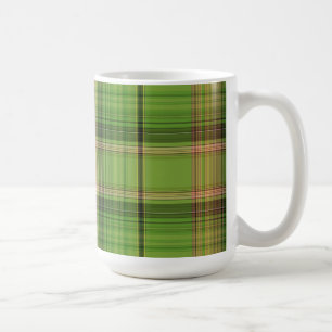 Mug Pêche et Plaid vert (fond)