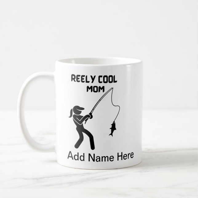 Mug Pêche maman avec option de nom personnalisé (Gauche)