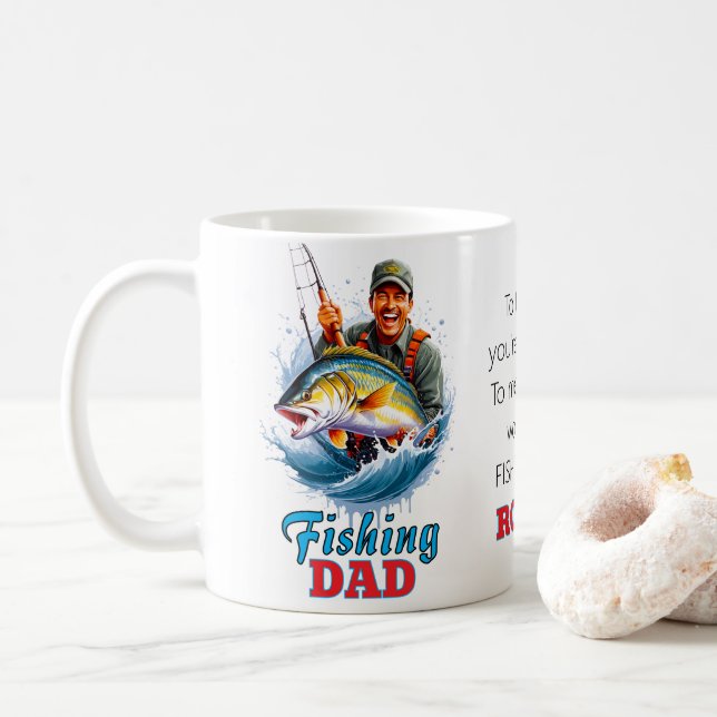 Mug Pêche papa Happy Fête des pères poisson (Avec donut)
