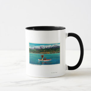 Mug Pêche saumonée dans le port d'Angeles de port