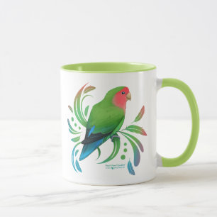Mug Pêche verte face à l'oiseau