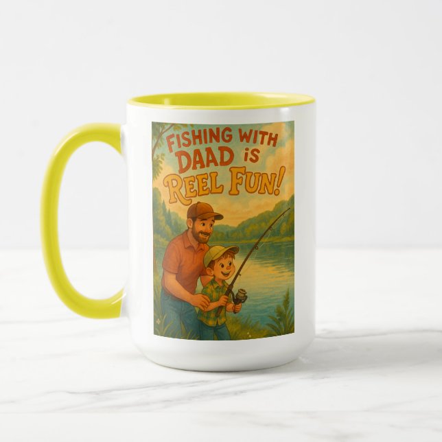 Mug Pêcher avec papa est amusant ! (Gauche)