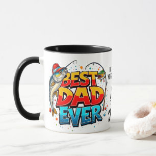 Mug Pêcher meilleur papa jamais poisson Citation Graff