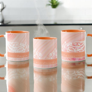 Mug Pêcher Pastel Spirales Retro Art Floral Personnali