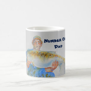 Mug Pêcheur peinture d'aquarelle cadeau de pêche pour