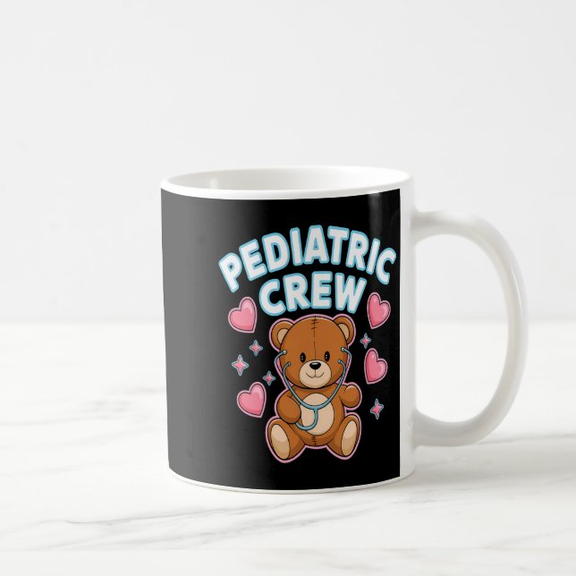 Mug Pediatric Crew Nurse Bear Heart Stethoscope Peds  (Droite)