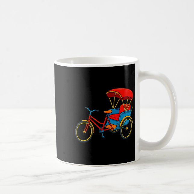 Mug Pedicab Cycle Rickshaw Bike Taxi Premium Tri-blend (Droite)