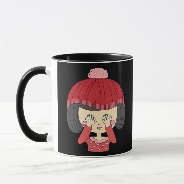 Mug Peekaboo Girl Sloth Design (Gauche)