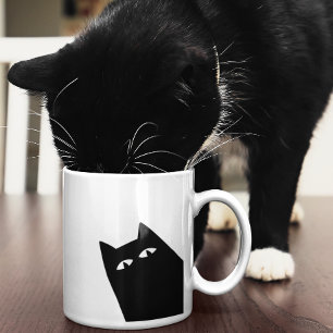 Mug Peeking Sneaky Cat 