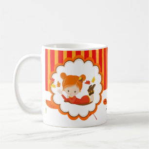 Mug Peint à la main Automne Adorable fille