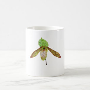Mug Peinture à l'aquarelle botanique d'orchidée Paphio