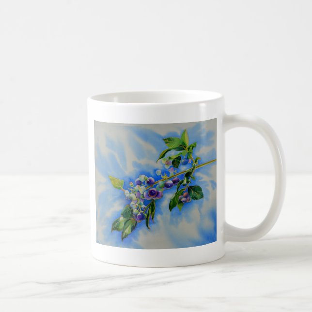 Mug peinture à l'aquarelle de bleuet (Droite)