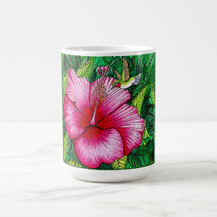 Mug Peinture à l'aquarelle de l'Hibiscus d'colibri