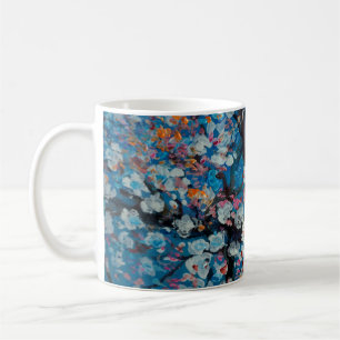Mug Peinture à l'huile d'art, fleur de cerisier, abstr