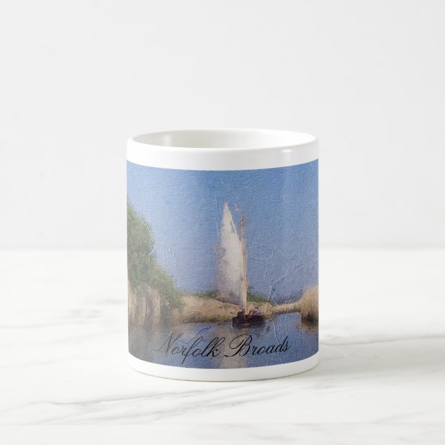 Mug Peinture à l'huile de bateau voile norfolk (Centre)