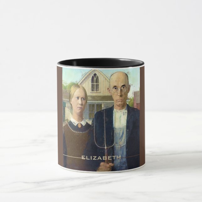 Mug Peinture à l'huile gothique américaine de (Centre)