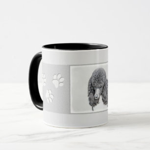 Mug Peinture à pantalon noir ordinaire de caniche - a