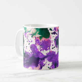 Mug Peinture Abstraite couleur vert et pourpre