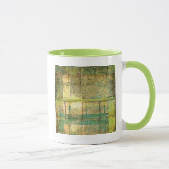 Mug Peinture Abstraite dorée turquoise et verte (Droite)