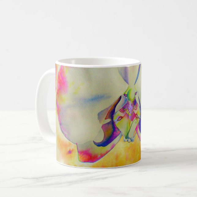 Mug Peinture abstraite romantique à l'aquarelle d'orch (Devant gauche)