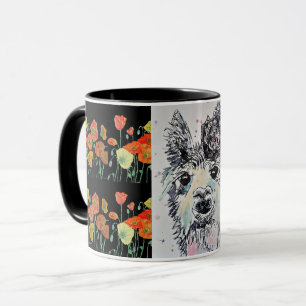 Mug Peinture Aquarelle Alpacca Lama Mignon BlackWa