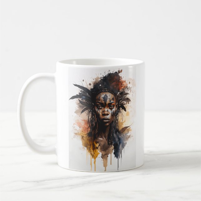 Mug Peinture aquarelle, Belles femmes de la tribu afri (Gauche)