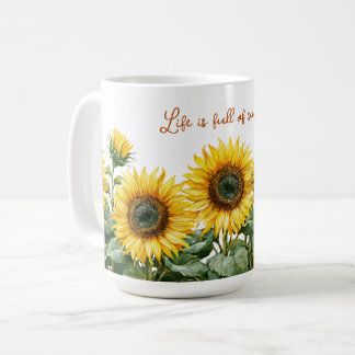 Mug Peinture aquarelle de tournesols avec message pers