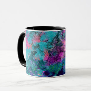 Mug Peinture cosmique abstraite à l'aquarelle encre