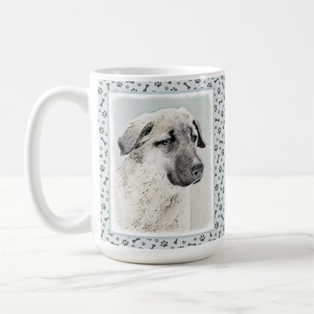 Mug Peinture de berger anatolienne - Art original de c (Gauche)