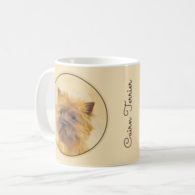 Mug Peinture de Cairn Terrier - Cute Original Chien Ar (Devant gauche)