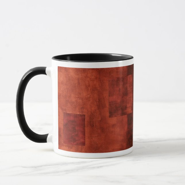 Mug Peinture de Crimson profonde avec formes géométriq (Gauche)