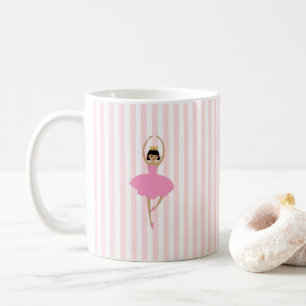 Mug Peinture de danseuse ballerine rayure rose