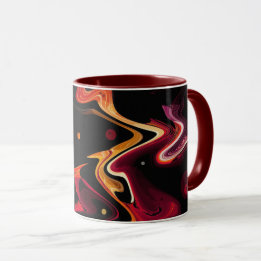 Mug Peinture de gravité zéro Abstrait en orange et noi