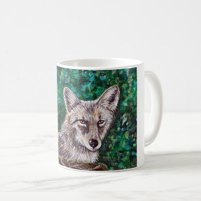 Mug Peinture de jardin Coyote (Devant droit)