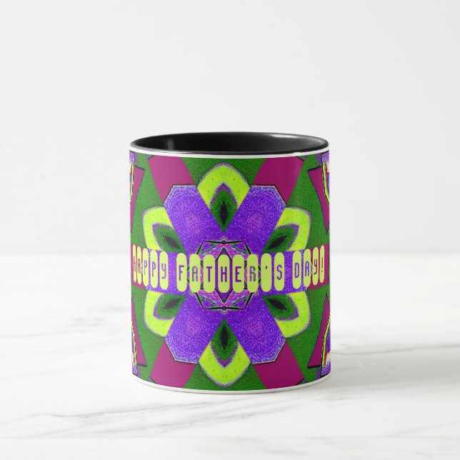Mug Peinture de kaléidoscope pour la journée du père (Centre)