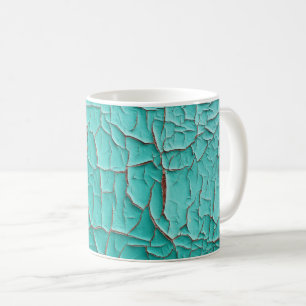 Mug Peinture de peeling rustique turquoise bleu vintag