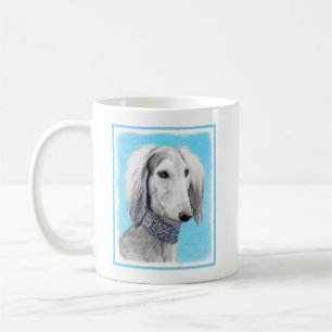 Mug Peinture de Saluki (Argent) - Joli art original de