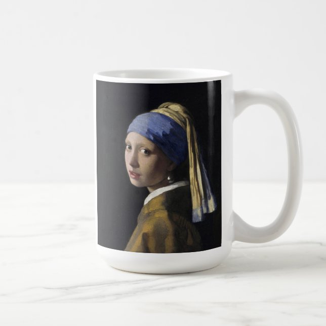 Mug Peinture de vermeer - Fille à la perle (Droite)