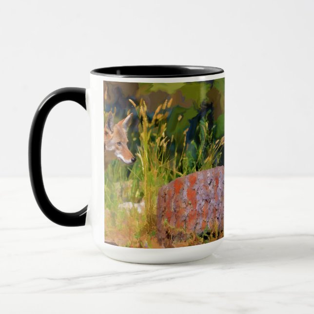 Mug Peinture d'été sur la faune de Coyote (Gauche)