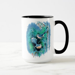 Mug Peinture d'oiseaux bleus d'hiver