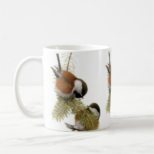 Mug Peinture d'oiseaux de poulet à dos de châtaignie