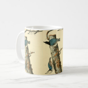 Mug Peinture d'oiseaux nuthatch à poitrine blanche Au